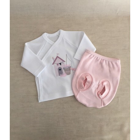 Set of cross-shirt and nappy cover Sea