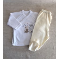 Set of cross-shirt and footed pants 