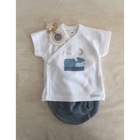 Conjunto camiseta m. corta + ranita Whale