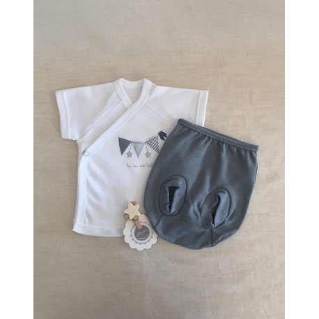 Set of cross-shirt and nappy cover M