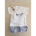 Set of cross-shirt and nappy cover M