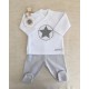 Set of cross-shirt and footed pants Star