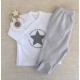 Set of cross-shirt and footed pants Star