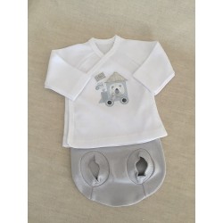 Set of cross-shirt and nappy cover 