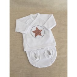 Set of cross-shirt and nappy cover 